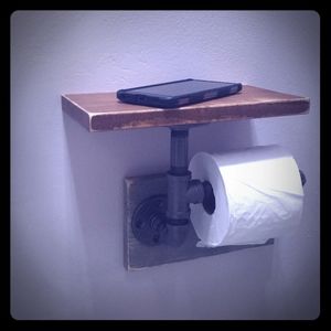 Toilet paper holder with shelf